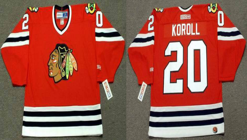 2019 Men Chicago Blackhawks #20 Koroll red CCM NHL jerseys->chicago blackhawks->NHL Jersey